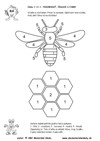 Včelí plást - vyfarbi podľa čísla a pokynov - pracovný list ABC materská škola
